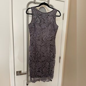 Adrianna Papell Lace Gray  Cocktail Dress